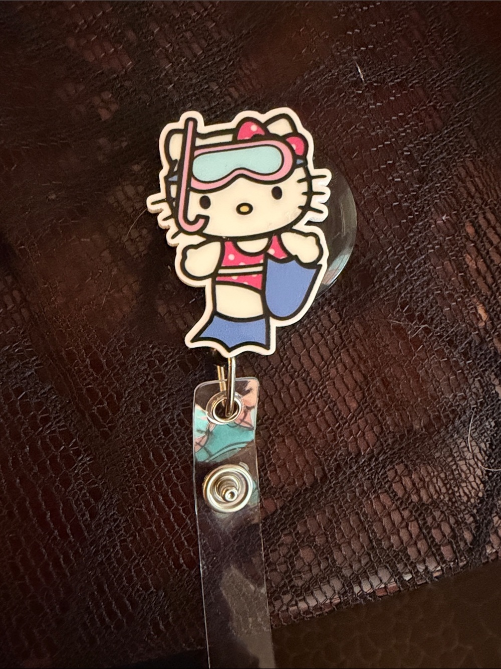 Hello Kitty Swim Badge Reel in Pink and Blue
